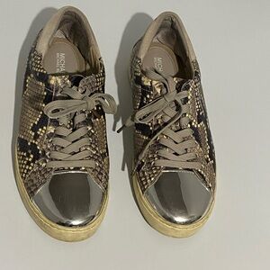 Michael Kors Snakeskin Sneakers with Silver Accents
